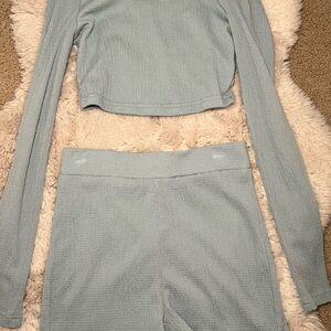 Stylish Light Blue Two-Piece Set